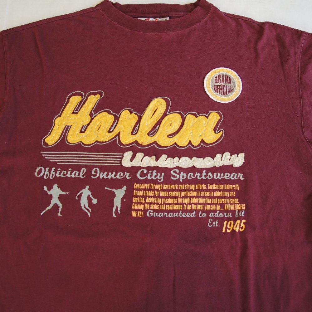 VTG Harlem University T-Shirt Men's XL Hip Hop